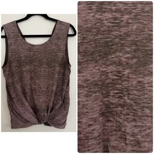 Siva Twist Front, V-neck Back Tank Top in Marled Mauve